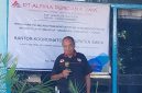 Staf Operasional PT Alfira Perdana Jaya Wilayah Flores Aloysius Tapun sedang memperkenalkan perusahaan tersebut