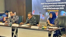 Konferensi Pers Hasil Kemampuan Akademik Jenjang SMP/MTs/sederajat dan SD/MI/sederajat 2026, di Gedung Kementerian Pendidikan Dasar dan Menengah