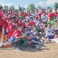 Pemain Citra Bakti Ngada dan BMP Flores Timur merayakan kegembiraan usai pertandingan perebutan tempat ketiga Piala Suratin di Gelora Samador da Cunha Maumere, Jumat (14/8) pagi