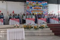 Enam tim peserta Sesi 2 Lomba Cerdas Cermat 4 Pilar Kebangsaan di Aula Jeremias Pareira SMKS Yohanes XXIII Maumere, Senin (19/10
